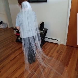 Ivory Chapel Length Bridal Veil, Never Worn